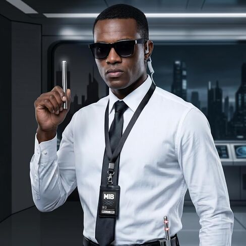 Secret Agent Costume Secret Service Props Black Spy Costume Accessories for Halloween Men Women in Saudi Arabia