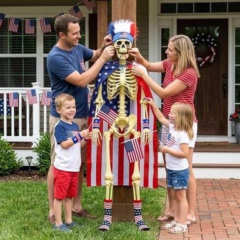 7Pcs American Flag Cape Costume,USA Patriotic Accessories Olympic Sports Cheering,4th of July Outfit,250th Anniversary Apparel Adjustable Hairy Headband Wigs,Socks,Wristbands,Face Body Paint Sticks in Saudi Arabia