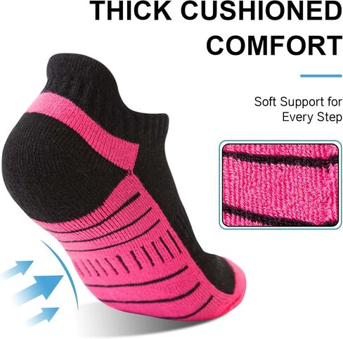 Rehelu Womens Ankle Socks Athletic Cushioned Running Low Cut Socks with Tab 6 Pairs in Saudi Arabia