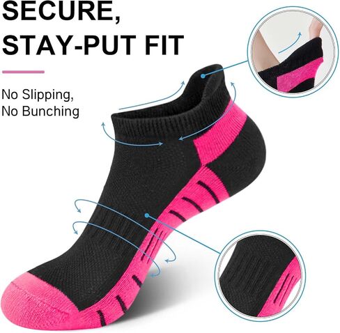 Rehelu Womens Ankle Socks Athletic Cushioned Running Low Cut Socks with Tab 6 Pairs in Saudi Arabia