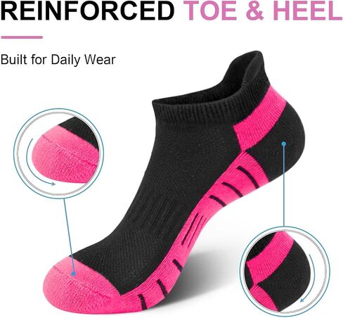 Rehelu Womens Ankle Socks Athletic Cushioned Running Low Cut Socks with Tab 6 Pairs in Saudi Arabia