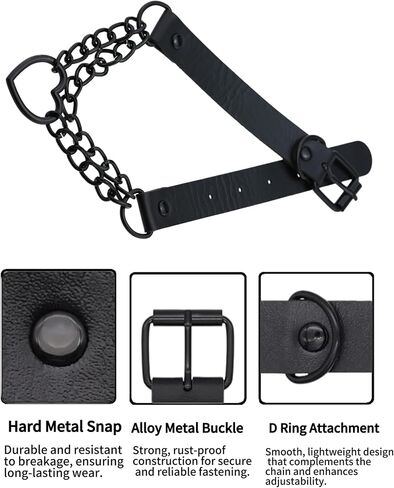 Gothic Leather Choker Collar with Leash Set for Women, Black Faux Leather Heart Pendant Punk Goth Accessories for Halloween Cosplay Rave Party in Saudi Arabia