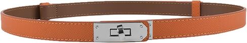 ANHAISHUILV Women's Skinny Leather Belt with Adjustable Golden Turn-Lock Buckle - Ideal for Dresses, Jeans, and Coats in Kuwait