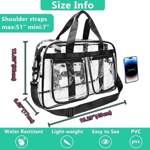 Large Clear Tote Bag for Duffle Travel Gym Travel Beach, Big Transparent See Through Bag for Women Men in Saudi Arabia