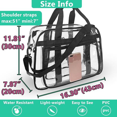 Large Clear Tote Bag for Duffle Travel Gym Travel Beach, Big Transparent See Through Bag for Women Men in Saudi Arabia
