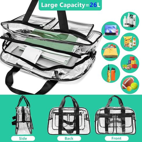 Large Clear Tote Bag for Duffle Travel Gym Travel Beach, Big Transparent See Through Bag for Women Men in Saudi Arabia