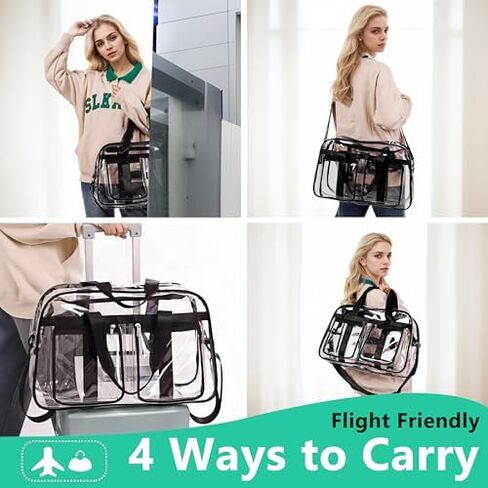 Large Clear Tote Bag for Duffle Travel Gym Travel Beach, Big Transparent See Through Bag for Women Men in Saudi Arabia