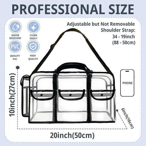 Large Clear Duffle Travel Gym Bag, Clear Tote Makeup Bag for Weekender, Travel, Overnight, Carry on Airplanes in Saudi Arabia