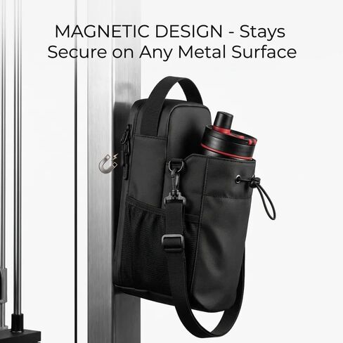 Magnetic Gym Bag And Gym Pouch Anti-Slip Waterproof Gym Bag With Multifunctional Water Bottle Bag For Gym Fitness Camping Hiking Outdoor Sports Unisex(10.62 × 5.90 × 4.33") in Saudi Arabia