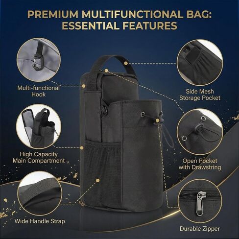 Magnetic Gym Bag And Gym Pouch Anti-Slip Waterproof Gym Bag With Multifunctional Water Bottle Bag For Gym Fitness Camping Hiking Outdoor Sports Unisex(10.62 × 5.90 × 4.33") in Saudi Arabia