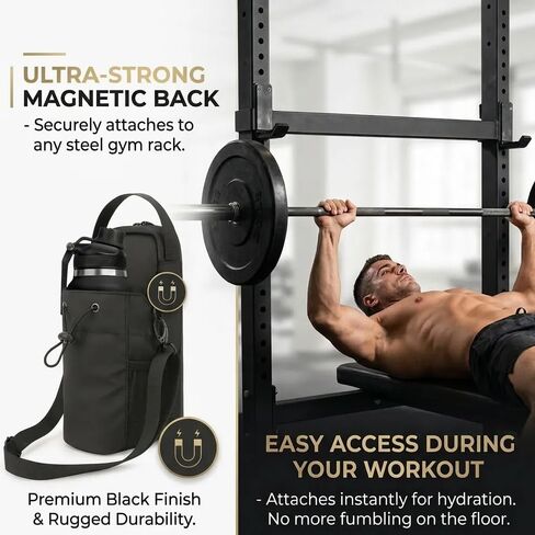 Magnetic Gym Bag And Gym Pouch Anti-Slip Waterproof Gym Bag With Multifunctional Water Bottle Bag For Gym Fitness Camping Hiking Outdoor Sports Unisex(10.62 × 5.90 × 4.33") in Saudi Arabia