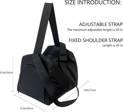 Dry-Wet Separation, Large Capacity, Waterproof, for Men & Women, swimming, and dancing Black Gym Duffle Bag with Separate Shoe Compartment, Adjustable Shoulder Strap, Travel Sports Bag in Saudi Arabia