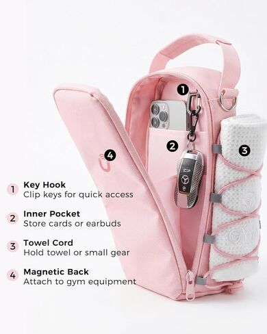 Magnetic Gym Bag for Women w/Touchscreen Pocket Fits 40oz Tumbler in Saudi Arabia