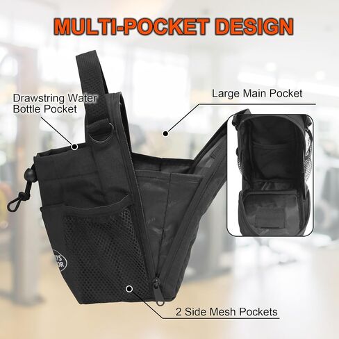 Magnetic Gym Bag, Workout Water Bottle Holder with Strong Magnet,Sling Bag for Fitness (Fits 30-40oz Bottles) in Saudi Arabia