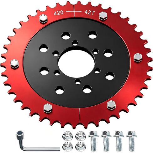 420 Sprocket 42 Tooth Mini Bike Split Sprocket Hub Adapter Compatible with Coleman CT200U BT200X CT200U-EX Baja Warrior Heat Massimo MB165 MB200 Predator 212cc 196cc 6.5hp 5.5hp Mini Bike Parts in Saudi Arabia