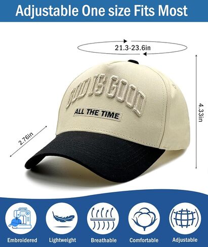 God is Good All The Time Hat for Men Women, Religious Gifts Adjustable Embroidered Christian Baseball Cap in Saudi Arabia