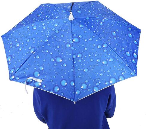 77cm HeadMounted Sun & Rain Umbrella Hat – Windproof, Foldable, Adjustable Elastic Band in Saudi Arabia