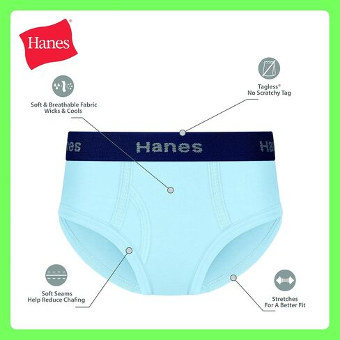 مجموعة الملابس الداخلية للأولاد من Hanes - 12 قطعة - سراويل داخلية قطنية قابلة للتمدد للأولاد الصغار - ماصة للرطوبة ولا تسبب الركوب in Kuwait