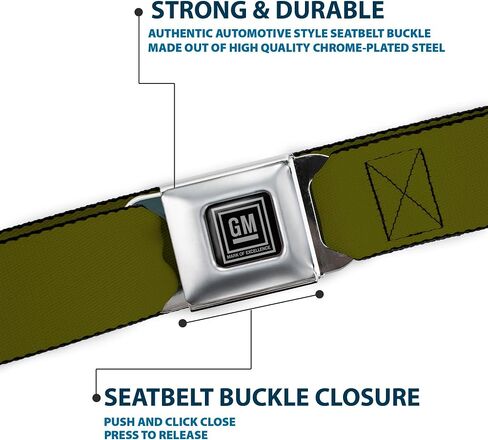 GM General Motors Belt, Seatbelt Buckle, GM Logo Olive in Saudi Arabia