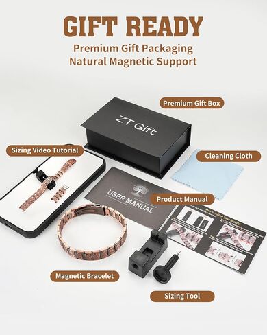 Trinckle Copper Bracelet for Men, Magnetic Copper Bracelets with 5X Strength 5000 Gauss Magnets, Celtic Cross 99.9% Pure Cooper Jewelry with Magnet as Father Day Gift Pulsera De Cobre with Sizing Tool in Kuwait