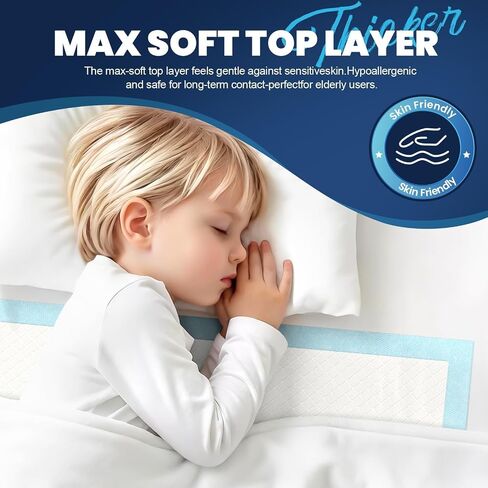 MILDPLUS Heavy Duty Underpad 36''x36'' 50 Count 125 Grams Extra Large Chucks Pads 3XL Disposable Bed Pads, Super Absorbent Incontinence Pads for Adults, Kids, Pee Pads (Blue) in Saudi Arabia