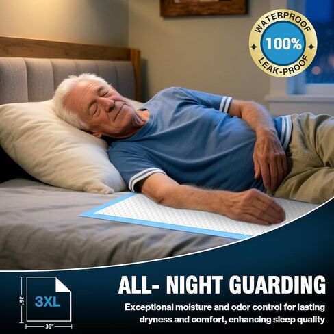 AAY Disposable Bed Pads 36" x 36" (50 Count) , Extra Large Heavy Duty Incontinence Underpads, Super Absorbent 3XL Chucks Pee Pads for Adults, Kids, Pets, Puppy Training in Saudi Arabia