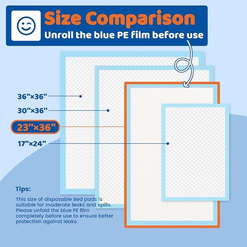 100 Count Disposable Beds Pads 23"x36",Premium Adults Incontinence Chucks Underpads,Super Absorbent Waterproof Pee Pads,Extra Large Puppy Training Pad,Baby Changing Pad in Saudi Arabia