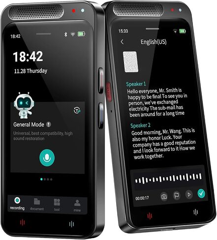 AI Voice Recorder, 80GB Digital Recorder with Unlimited Transcription, Summarize, Translation, Voice-to-Text Recorder Transcriber Supporting 13 Languages, Voice Recorder with Playback for Lectures in Saudi Arabia