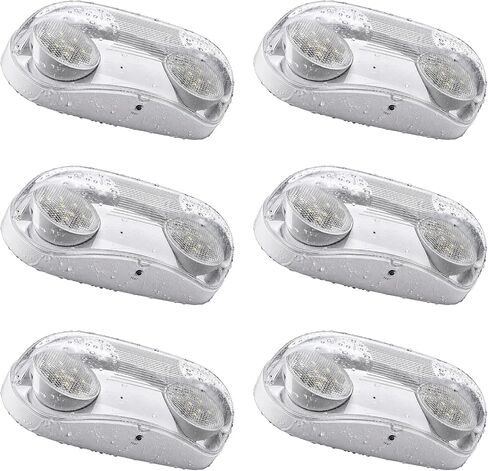 FREELICHT 1 Pack Wet Location Emergency Light, Emergency Lights for Business, IP65 Waterproof Emergency Lighting with Battery Backup, Two Head Adjustable LED Emergency Lighting, UL 924 Certified in Saudi Arabia