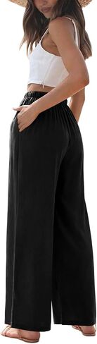 Magritta Women Cotton Summer Palazzo Pants Flowy Wide Leg Beach Trousers with Pockets Fashion Clothing in Saudi Arabia