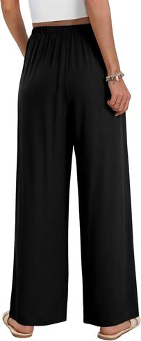 Magritta Women Cotton Summer Palazzo Pants Flowy Wide Leg Beach Trousers with Pockets Fashion Clothing in Saudi Arabia