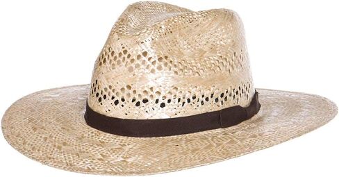 Rodeo King Tracker Rami with Brown Band 3 1/2in Brim Fashion Hat Ivory in Saudi Arabia