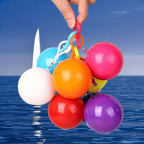 Random color Portable Disposable Rain Poncho in Ball,Compact Emergency Raincoat with Hood for Travel and Outdoor Activities Raincoats in Kuwait