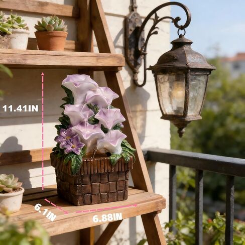 Tabletop Water Fountain Purple Water Fountains Indoor Morning Glory Themed Lavender Desk Fountain with Light for Home Heavenly Blue Zen Water Fountain for Room Relaxation Meditation(Lavender) in Saudi Arabia