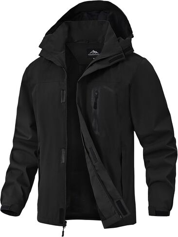 Zoofly Mens Hiking Jacket Waterproof with Hood Lightweight Windbreaker for Outdoor Travel in Saudi Arabia