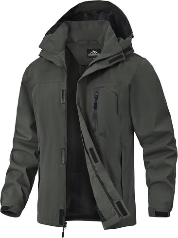 Zoofly Mens Hiking Jacket Waterproof with Hood Lightweight Windbreaker for Outdoor Travel in Saudi Arabia