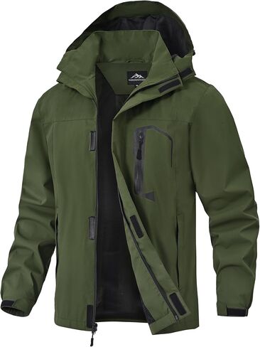 Zoofly Mens Hiking Jacket Waterproof with Hood Lightweight Windbreaker for Outdoor Travel in Saudi Arabia