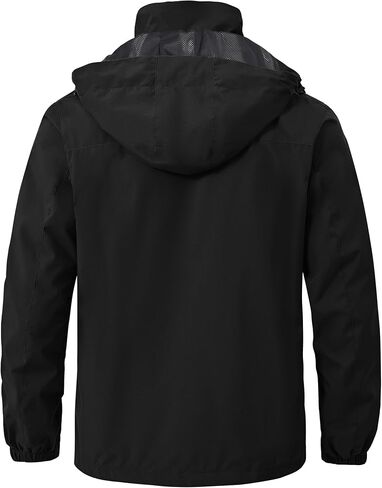 Zoofly Mens Hiking Jacket Waterproof with Hood Lightweight Windbreaker for Outdoor Travel in Saudi Arabia