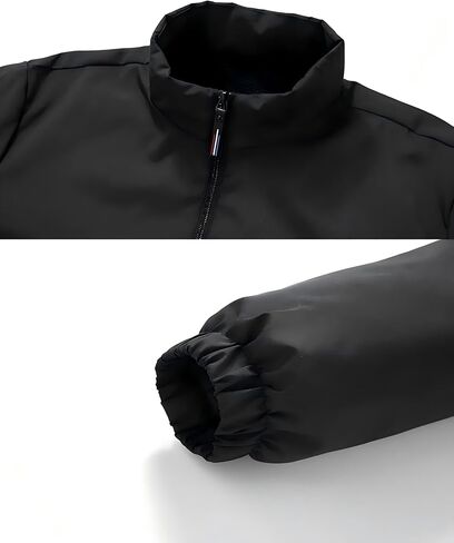Men Stand Collar Solid Color Waterproof Baseball Jacket Coat Windproof Warm Casual Outerwear Daily Wear in Kuwait