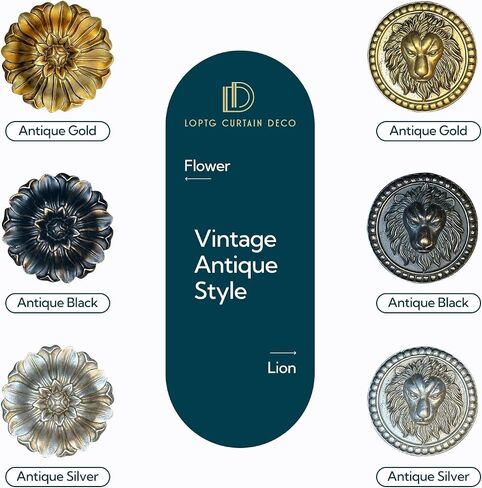 Vintage-Curtain-Holdbacks丨Set of 2 Curtain Tiebacks Wall Mounted with Screws丨Classic Decorative Curtain Holders for Drapes Window Treatment Holdbacks (Gold A-fbm, 3″ Diameter) in Saudi Arabia
