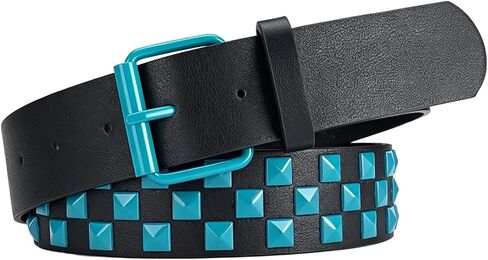 PU Leather Wide Waist Belt,Emo Studded Belt,Y2K Dopamine Aesthetic Waistband,Unisex Studded Fashion Accessory in Saudi Arabia