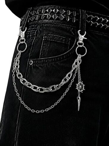 Punk Pants Chain, Wallet Chain, Goth Hip Hop Jean Chain Keychain for Jeans Pants, Y2K Belt Chain Accessories Chain in Saudi Arabia