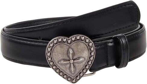 Y2k Studded Heart-shaped Pattern Belt, Punk Rock Grunge EMO Leather Belt for Women Men,Hip Hop Y2k Accessories in Saudi Arabia