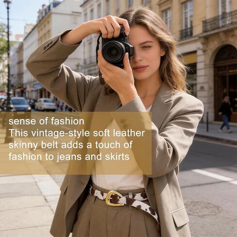 Cow Print Belt for Women - Western Style Faux Leather Waist Belt with Metal Buckle, Trendy Cow Print Belts for Women for Jeans, Dresses and Daily Wear in Saudi Arabia