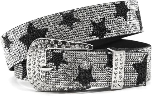 Y2K Rhinestone Star Belt for Men Women -Studded Belts Glitter Vintage Punk Waist Belts Street Accessories in Saudi Arabia