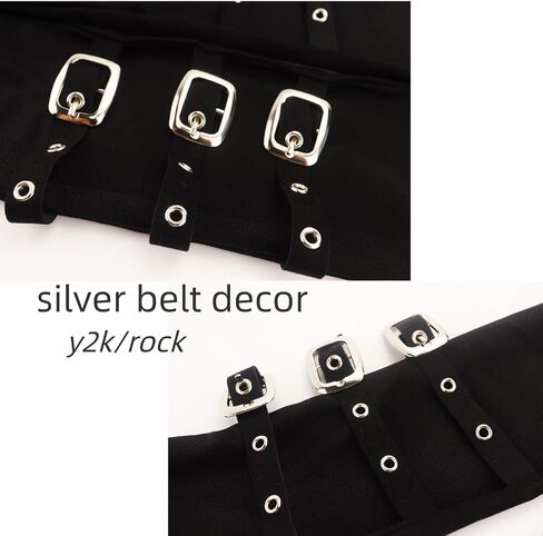 Y2K Punk Buckle Fingerless Arm Sleeves – Gothic Metal Buckle Arm Warmers, Grunge Emo Cosplay Party Accessories in Saudi Arabia