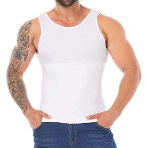Mens Shapewear Slimming Body Shaper Compression Shirt Tummy Control Undershirt Abdomen Gynecomastia Tank Top Vest in Saudi Arabia