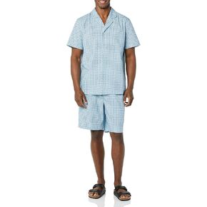 Amazon Essentials Men's Cotton Stretch Poplin Notch Collar Short Pj Set in Kuwait