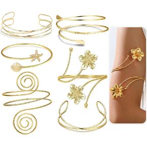 RIOSO Gold Arm Cuff for Women Flower Arm Cuffs Bands Bangles Jewelry Upper Arm Bracelet in Saudi Arabia