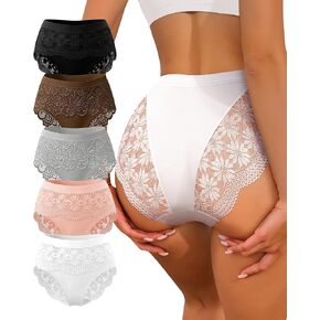 MEIYATING Women's Underwear Lace 5 Pack, Bikini Sexy Cheeky Ladies Hipster Panties Comfortable Briefs in Saudi Arabia